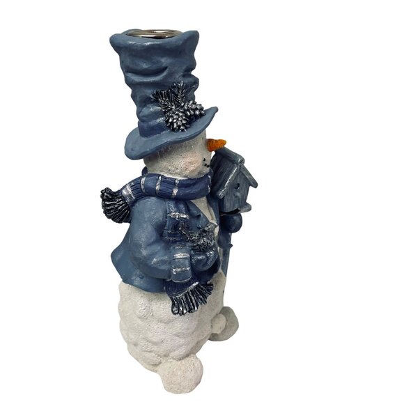 Growth Corp Snow Buddy Candle Holder White Snow Man is holding a Bird House Bird - Picture 10 of 12